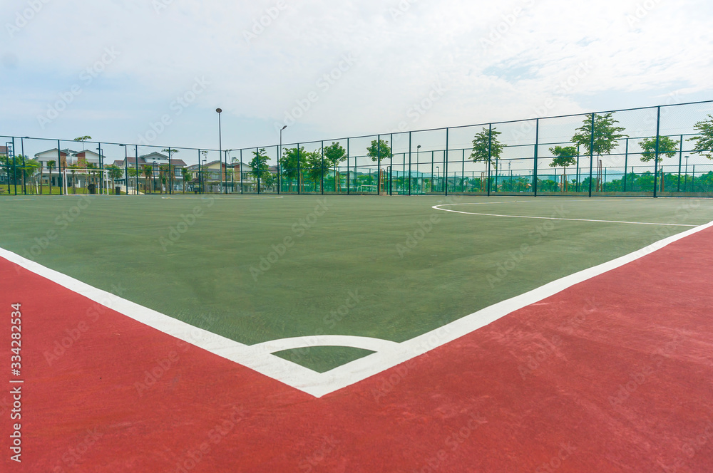 Fototapeta premium Corner edge line inside futsal court