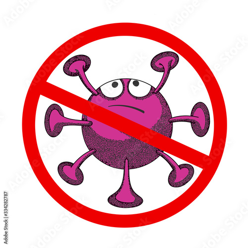 Illustration COVID 19-to stop the virus-vector. Illustrations of the COVID-19 coronavirus concept. Wuhan virus from China. Vector illustration. Funny illustrations of the virus, a cartoon character.