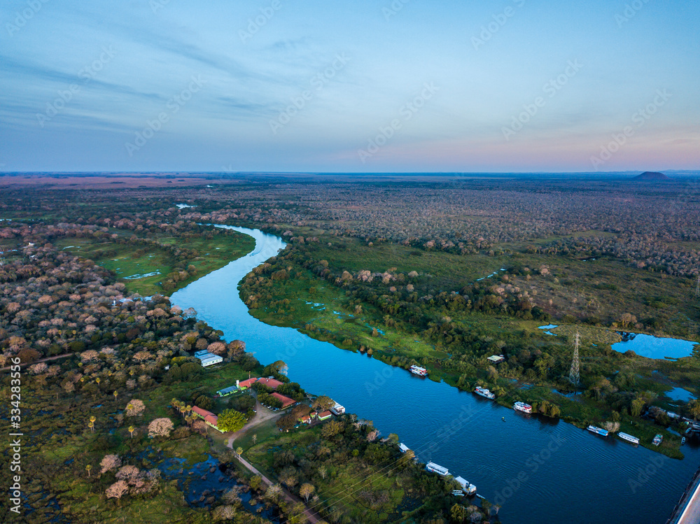 Miranda River photographed in Corumba, Mato Grosso do Sul. Pantanal Biome. Picture made in 2017.