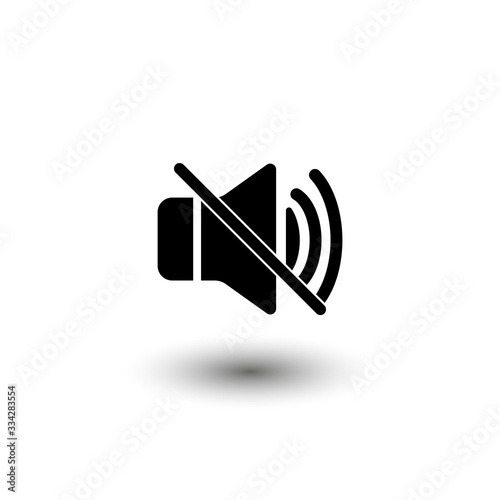Sound Off icon in black on an isolated white background. EPS 10 vector.
