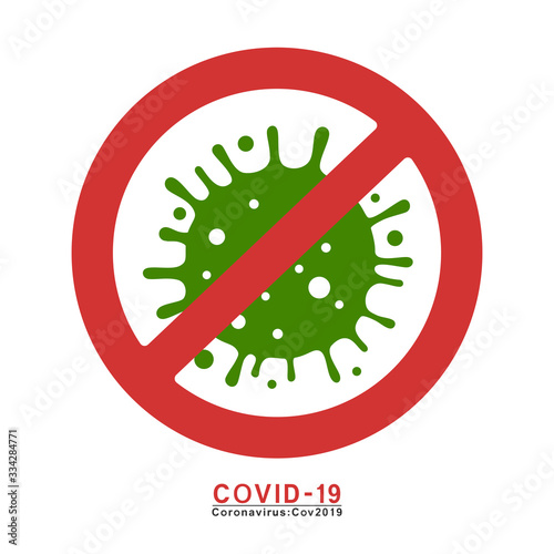 Vector Stop Coronavirus Covid-19 sign icon