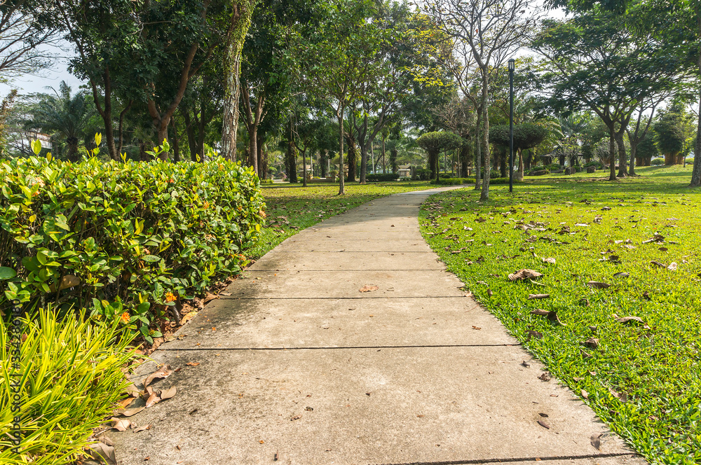 Jogging track at green garden Jogging track at green garden