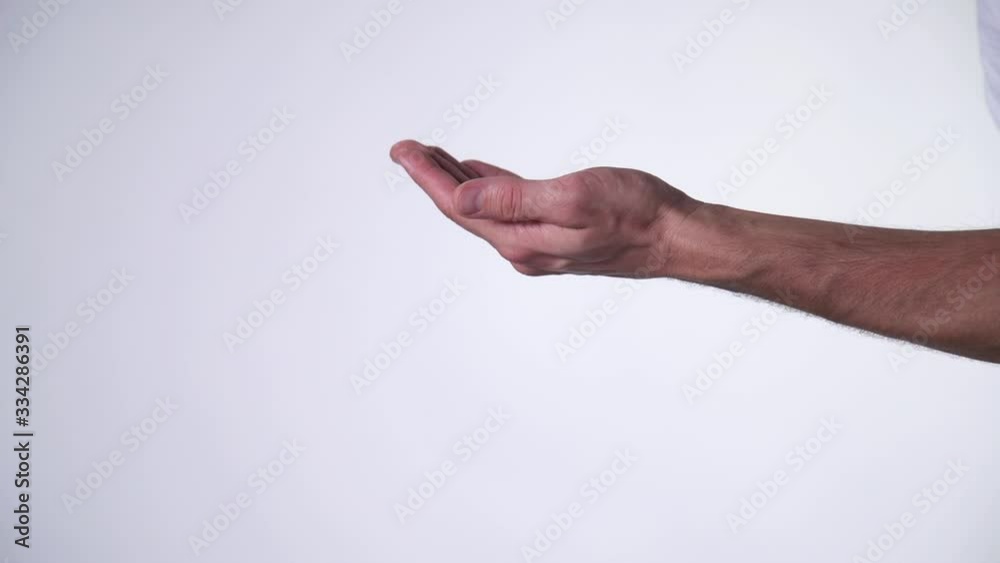 Close-up cleaning hands with an antiseptic spray against virus. Hand disinfection. wight background Close-up cleaning hands with an antiseptic spray against virus. Hand disinfection. wight background