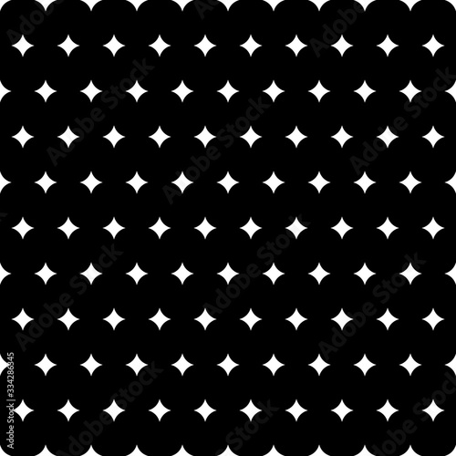 White twinkles seamless vector pattern on black background. Abstract geometric pattern.