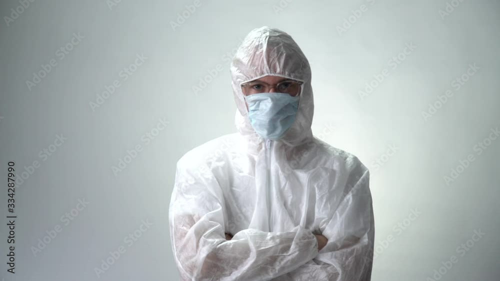 Coronavirus protection, pandemic threat Covid19. Puts his mask Coronavirus protection, pandemic threat Covid19. Puts his mask