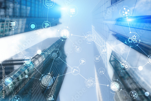 Slika na platnu Smart City and Wireless Communication Network
