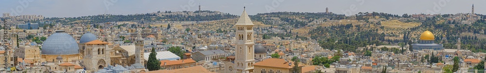 Panoramic view of the old city of Jerusalem