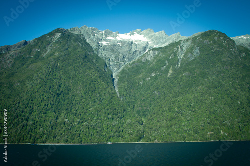 camino en barcaza desde caleta gonzalo hasta hornopirén, región de los lagos, Chile. photo