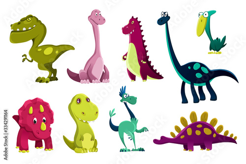 Set of dinosaurs baby  cute print. Sweet dinos. Cool little dinosaurs illustration for nursery t-shirt  kids apparel  invitation  simple scandinavian child design