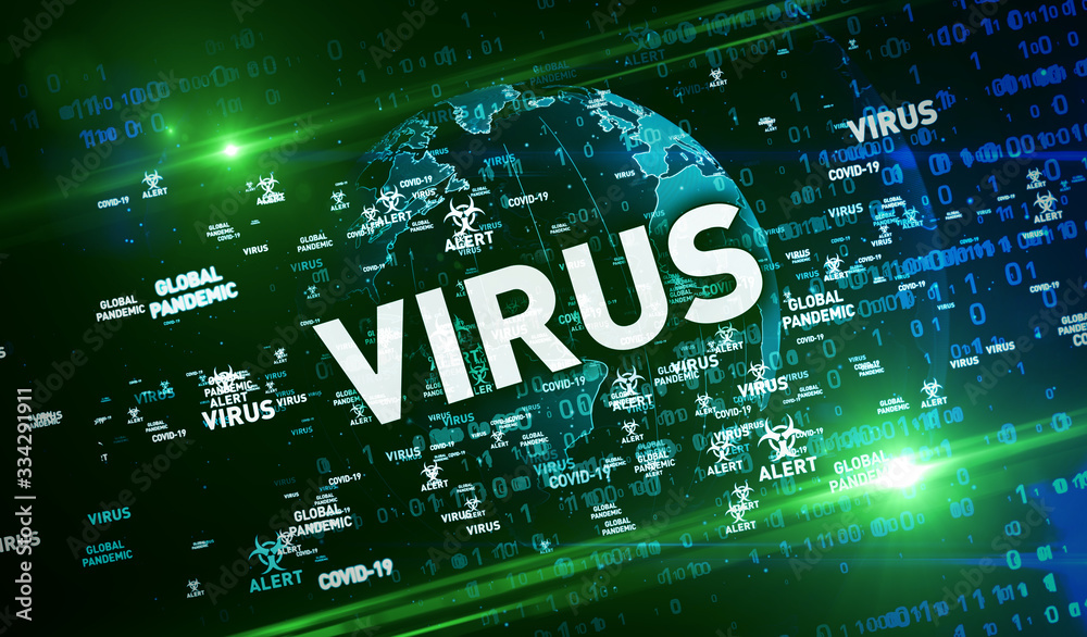 Fototapeta premium Covid-19 virus global pandemic alert vortex background