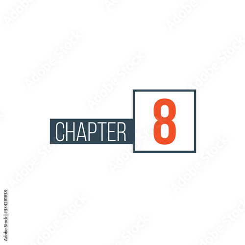 Chapter 8 design template, can be used for books design or tabs. Stock Vector illustration isolated on white background.