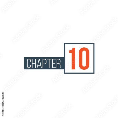 Chapter 10 design template, can be used for books design or tabs. Stock Vector illustration isolated on white background.