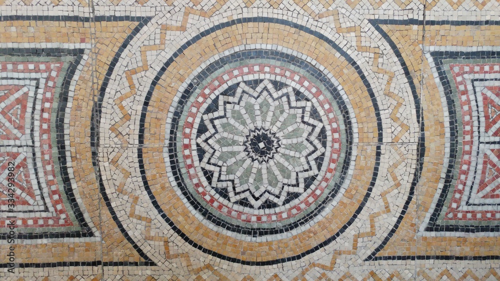 old mosaic on the wall