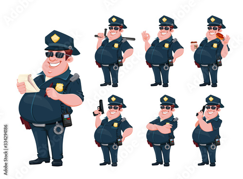 Police officer. Funny cartoon character