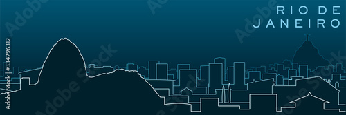 Rio de Janeiro Multiple Lines Skyline and Landmarks