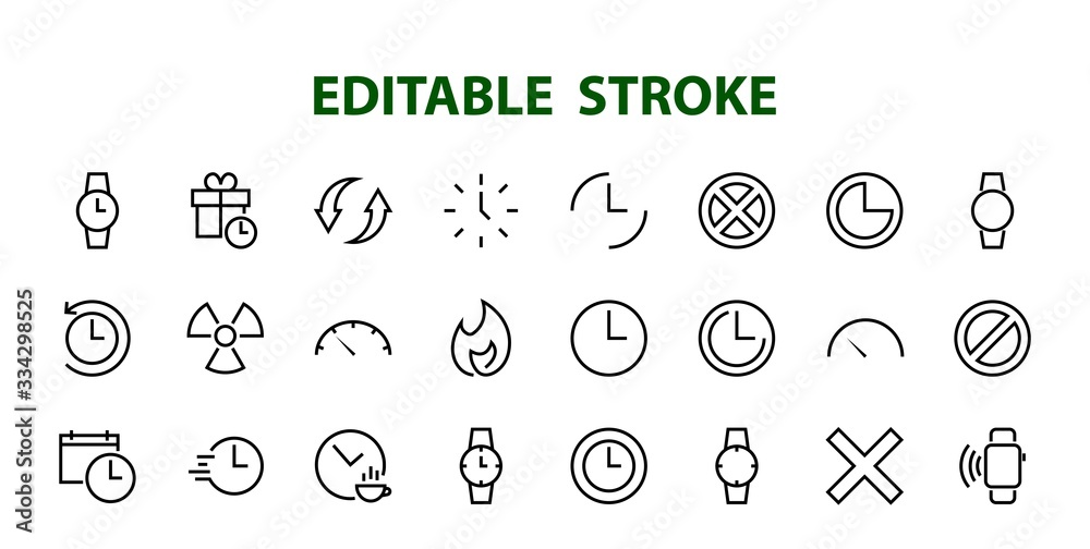 Simple set of time icon color editable template. Contains icons such as time check, speedometer calendar and other vector signs isolated on a white background for graphic and web design. 48x48 pixels Simple set of time icon color editable template. Contains icons such as time check, speedometer calendar and other vector signs isolated on a white background for graphic and web design. 48x48 pixels