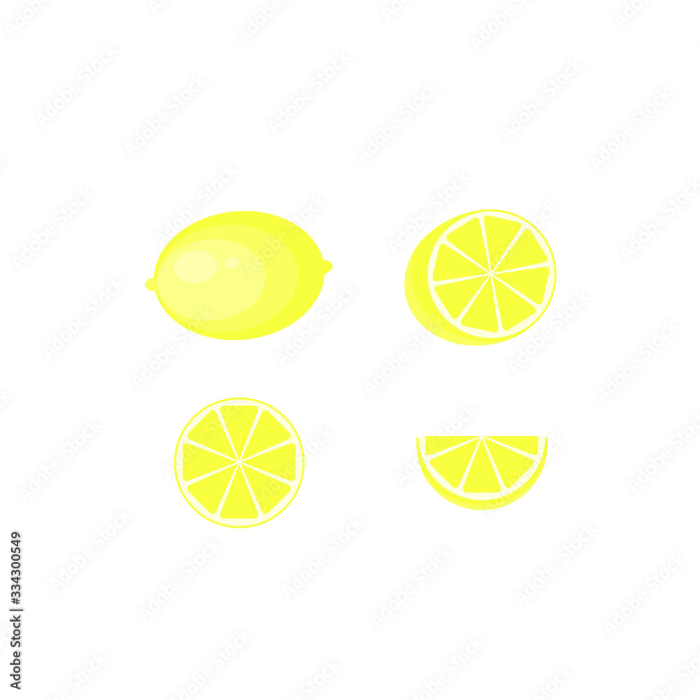 This is vector citrus fruit. Lemon isolated on white background.