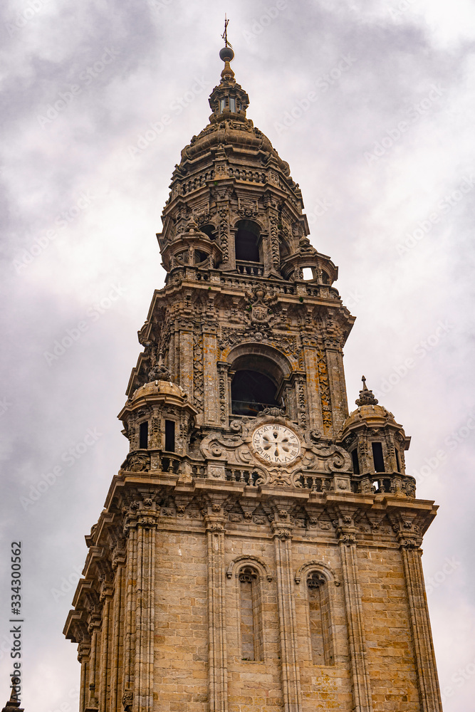 Fototapeta premium Santiago de Compostela, Spain. Cabildo building at the Cabalos place in Santiago de Compostela. Santiago de Compostela is the capital of the autonomous community of Galicia, in northwestern Spain.
