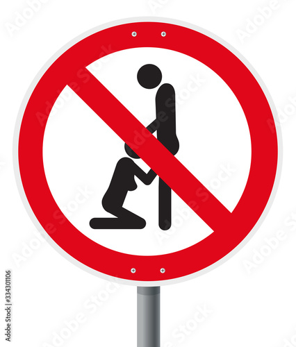 Schild Verbot mit Piktogramm Oralverkehr