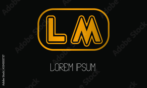 lm letter initial for logo in gold gradient 