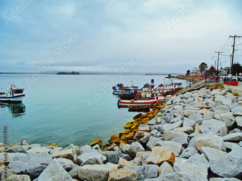 Botes en Calbuco. Chile photo