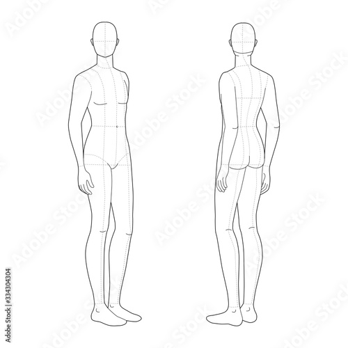 Fashion template of standing men. 
