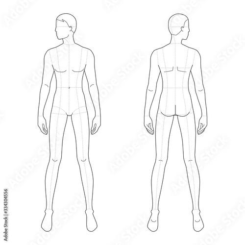Fashion template of standing men. 
