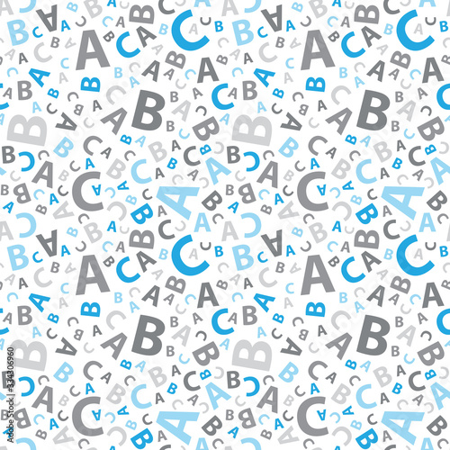 Blue and grey abc letter background seamless