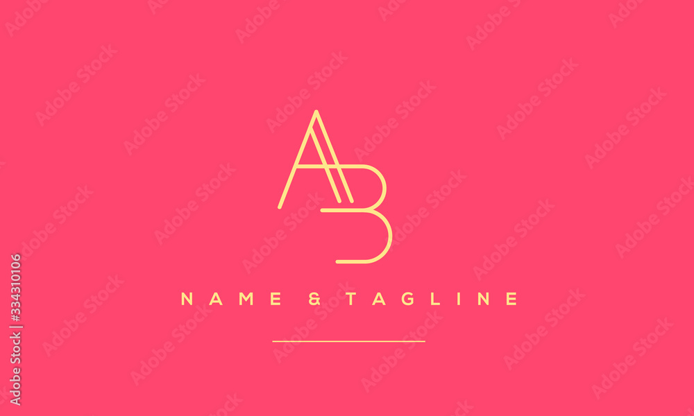 Fototapeta premium Alphabet letter icon logo AB