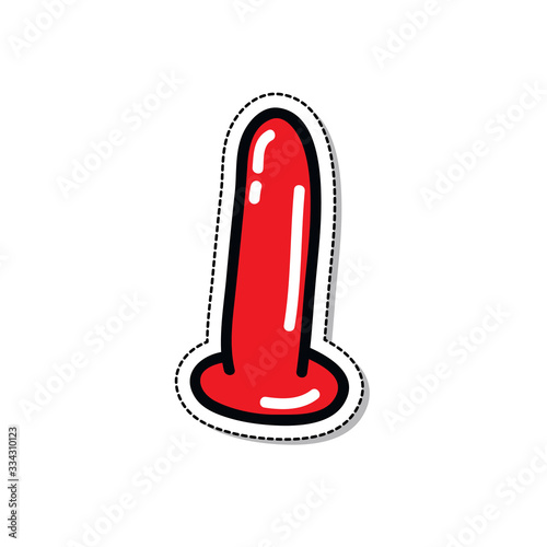 dildo sex toy doodle icon, vector illustration