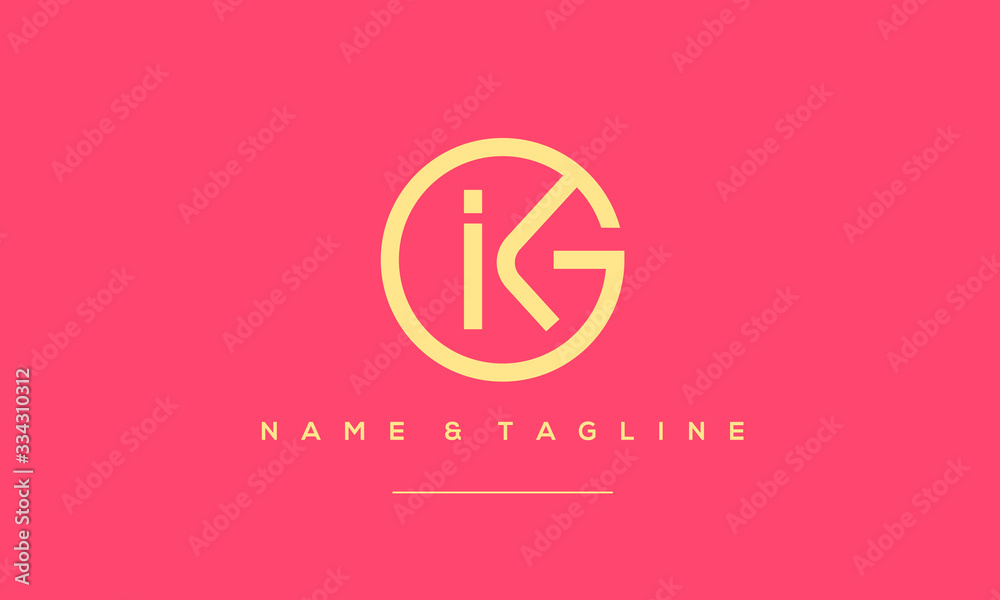 Alphabet letter icon logo GIK or KIG Alphabet letter icon logo GIK or KIG
