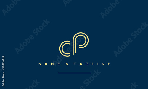 Alphabet letter icon logo CP photo