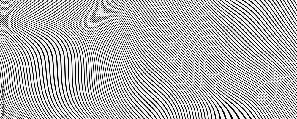 Black and white stripes 3d render illusion illustration background texture