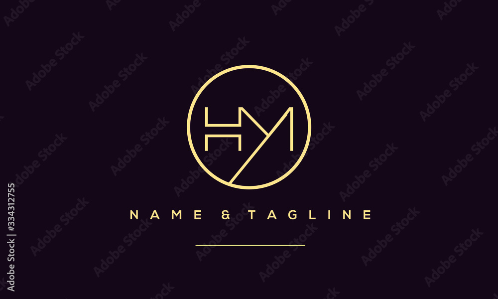 Alphabet letter icon logo HM Alphabet letter icon logo HM