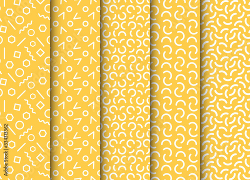 Set of linear seamless vector patterns