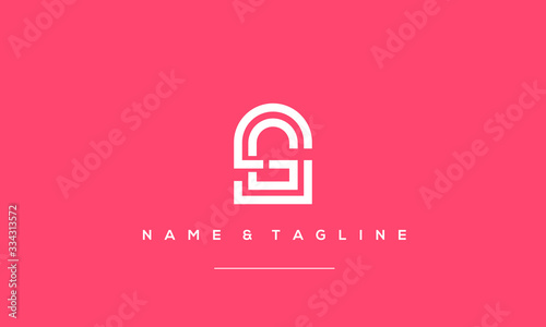 Alphabet letter icon logo SG or GS