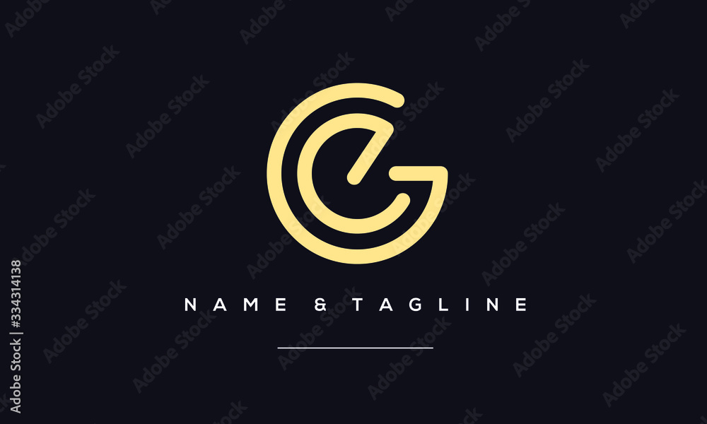 Alphabet letter icon logo GE or EG