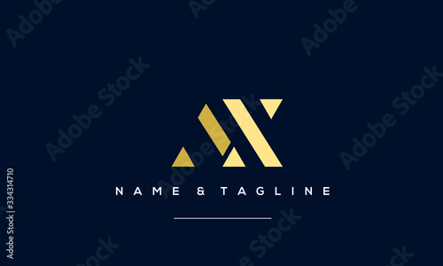 Alphabet letter icon logo AX