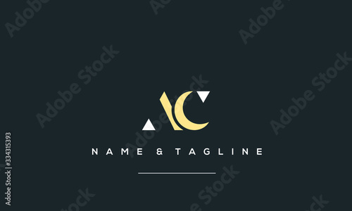 Alphabet letter icon logo AC