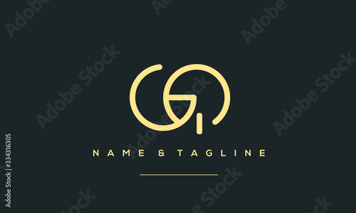 Alphabet letter icon logo GQ