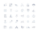 Set of Simple Icons of Ecotourism