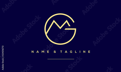 Alphabet letter icon logo GM or MG