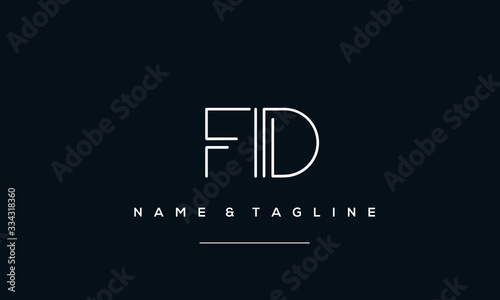 Alphabet letter icon logo FD photo