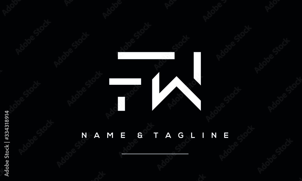 Alphabet letter icon logo FW Alphabet letter icon logo FW