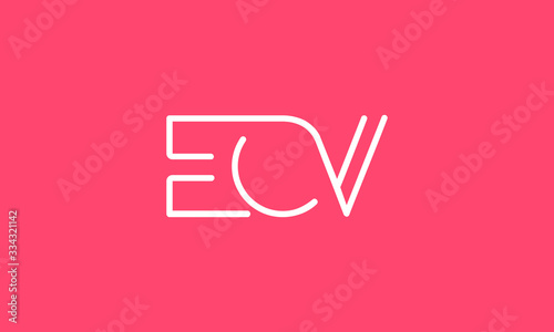 Alphabet letter icon logo ECV photo