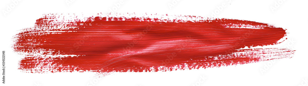 Red colored brush stroke paiting over isolated background, canvas watercolor texture, red lipstick smudge Red colored brush stroke paiting over isolated background, canvas watercolor texture, red lipstick smudge