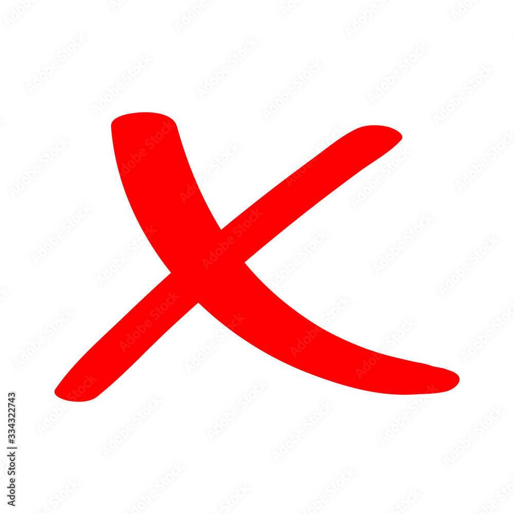 Obraz premium Check mark icon . red cross flat simbol x. delete icon vector illustration. eps 10