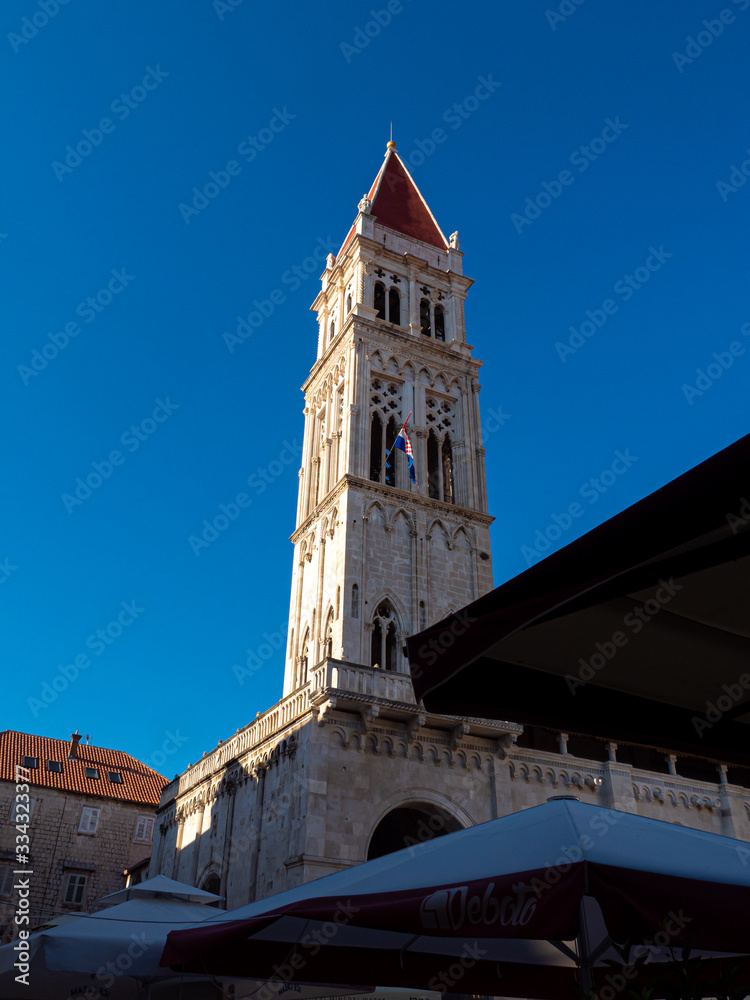 Fototapeta premium Beautiful town Trogir in Croatia. Historic town in Croatia. Its historical center is enrolled on the UNESCO list of World Heritage Sites.