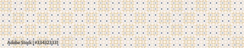  Seamless geometric cross grid border pattern in french blue linen shabby chic style. Hand drawn texture. Light neutral blue background. Interior soft furnishing home decor banner. Modern ribbon trim