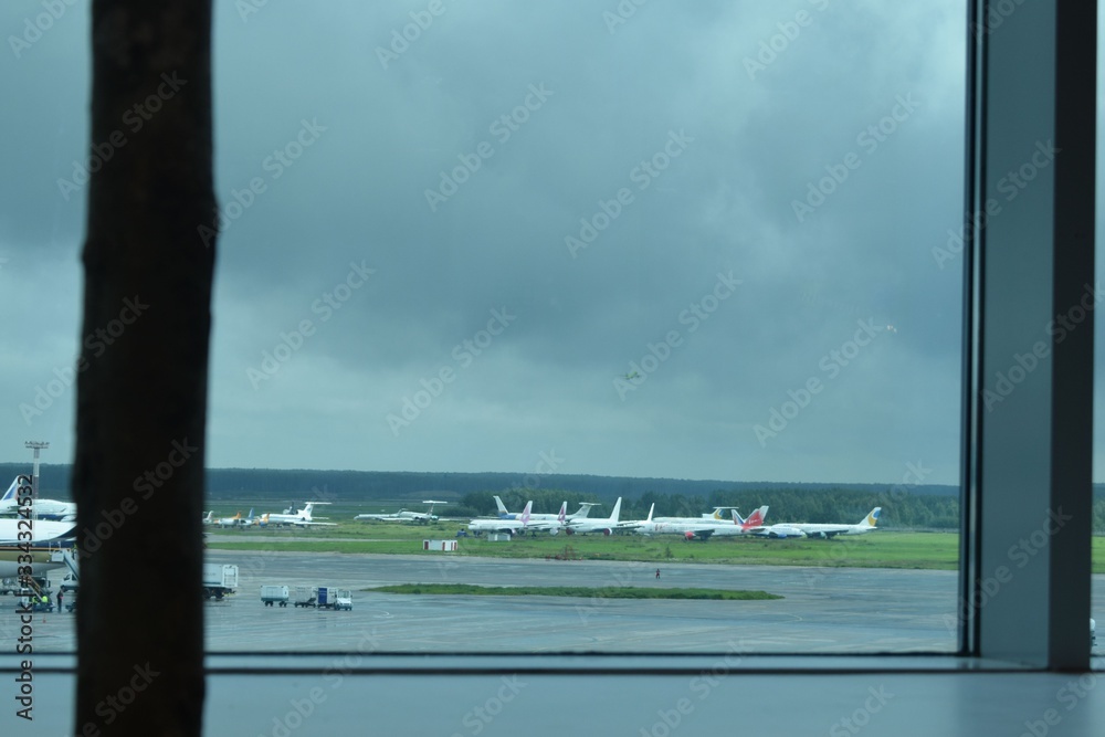 view from the window on the airfield